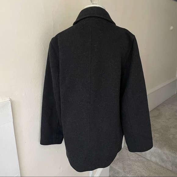 J. Crew Dark Charcoal Gray Wool Blend Double Breasted Peacoat Size PS - Picture 3 of 7